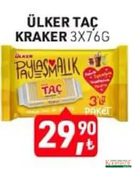 ÜLKER TAÇ KRAKER 3X76 G fiyat ve kampanya bilgisi
